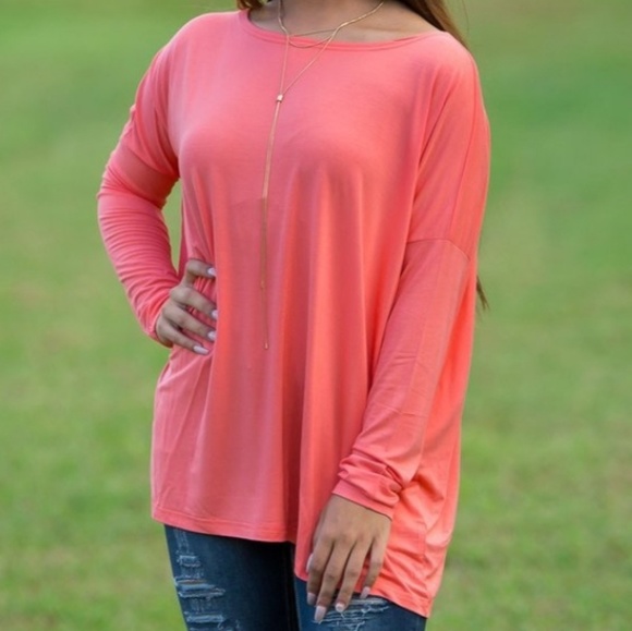 Piko 1988 Tops - New! Piko 1988 bamboo top dark peach Lg,M,S